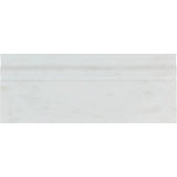 Asian Statuary (Oriental White) Marble 4 3/4x12 Polished Baseboard Molding.