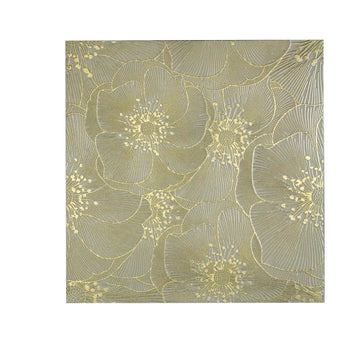 Blossom Golden 18x18 floral decorative tile with silk matte botanical texture