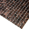 Brown Glossy Glass Mosaic Tile installed as a kitchen backsplash, adding warmth, texture, and a contemporary design element.
