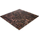 Brown Glossy Glass Mosaic Tile used on a shower wall, showcasing its glossy finish, moisture resistance, and elegant appearance for wet areas.