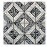 Cross terrazzo grey and black mosaic tile with geometric layout
