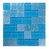Crystal Aqua Osaka Sky Blue multangular glass mosaic tile featuring bright sky blue tones for swimming pools, pool waterlines, spas, and water features.