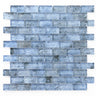 Crystal Aqua Sofia 1x2 glass mosaic tile for swimming pools, pool waterlines, spas, fountains, and water features.