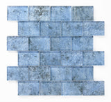 Crystal Aqua Sofia 2x3 glass mosaic tile for swimming pools, pool waterlines, spas, fountains, and water features.