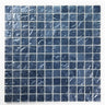 Crystal Aqua Soho Black 1x1 glass mosaic tile featuring rich black tones for swimming pools, pool waterlines, spas, and water features.