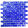 Crystal Aqua Soho Deep Blue 1x2 glass mosaic tile featuring rich blue tones for swimming pools, pool waterlines, spas, and water features.