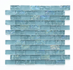 Crystal Aqua Soho Green 1x2 glass mosaic tile featuring aqua and turquoise blue-green tones for swimming pools, pool waterlines, spas, and water features.