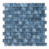 Crystal Aqua Stromboli Garden Blue glass mosaic tile featuring refreshing blue tones for swimming pools, pool waterlines, spas, and water features.