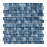 Crystal Aqua Stromboli Garden Blue glass mosaic tile featuring refreshing blue tones for swimming pools, pool waterlines, spas, and water features.