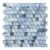 Crystal Aqua Stromboli Sky Blue glass mosaic tile featuring vibrant sky blue tones for swimming pools, pool waterlines, spas, fountains, kitchen backsplashes, bathroom backsplashes, shower walls, and decorative accent walls.