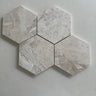 Diana polished 6-inch hexagon marble mosaic tile with elegant natural stone beauty