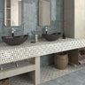 Dune Atlantique Nantes Bleu 8x8 porcelain tile featured in a decorative interior design
