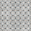 Decorative blue porcelain floor tile installation with vintage-inspired geometric pattern