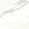 Large format marble look porcelain tile floor with white background and gray veining
