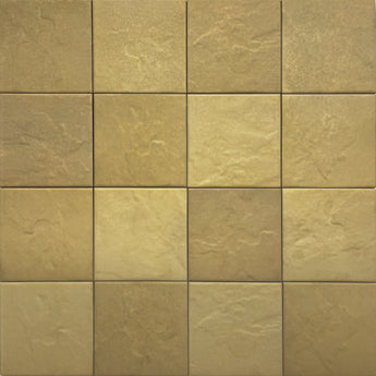 Anti-slip porcelain tile installed on a shower floor with metallic-inspired detailing