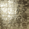 Decorative porcelain tile creating a statement feature wall with golden tones
