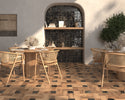 Glossy charcoal porcelain tile creating a dramatic feature wall
