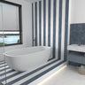 Matte color body porcelain tile creating a bright spa-inspired floor
