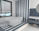 Matte color body porcelain tile creating a bright spa-inspired floor
