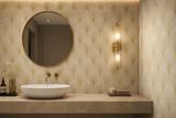 White marble Elsia Leaves mosaic tile by Mythology Tile with intricate leaf pattern and smooth polished surface.