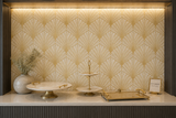 White marble mosaic tile with leaf pattern from Mythology Tile's Elsia Leaves collection, showing a matte finish surface.