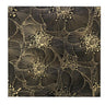 Golden Blossom Nero 18x18 floral decorative mosaic tile by Mythology Tile featuring intricate gold and black floral patterns.