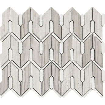 Haisa Arrow Shape Honed Marble Mosaic Tile - MosaicBros.com
