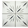 Harmonious white waterjet marble mosaic tile by Mythology Tile, featuring intricate black veining and modern design for elegant surfaces.