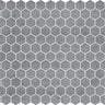 Hexa Concrete Look matte glass mosaic tile featuring a hexagon pattern and concrete-inspired tones for swimming pools, pool waterlines, spas, kitchen backsplashes, bathroom backsplashes, shower walls, and decorative accent walls.