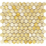 Honey Onyx 1x1 Hexagon Polished Mosaic Tile.