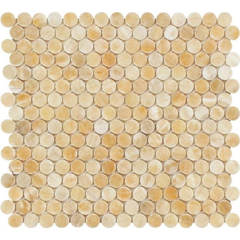 Honey Onyx Penny Round Polished Mosaic Tile.