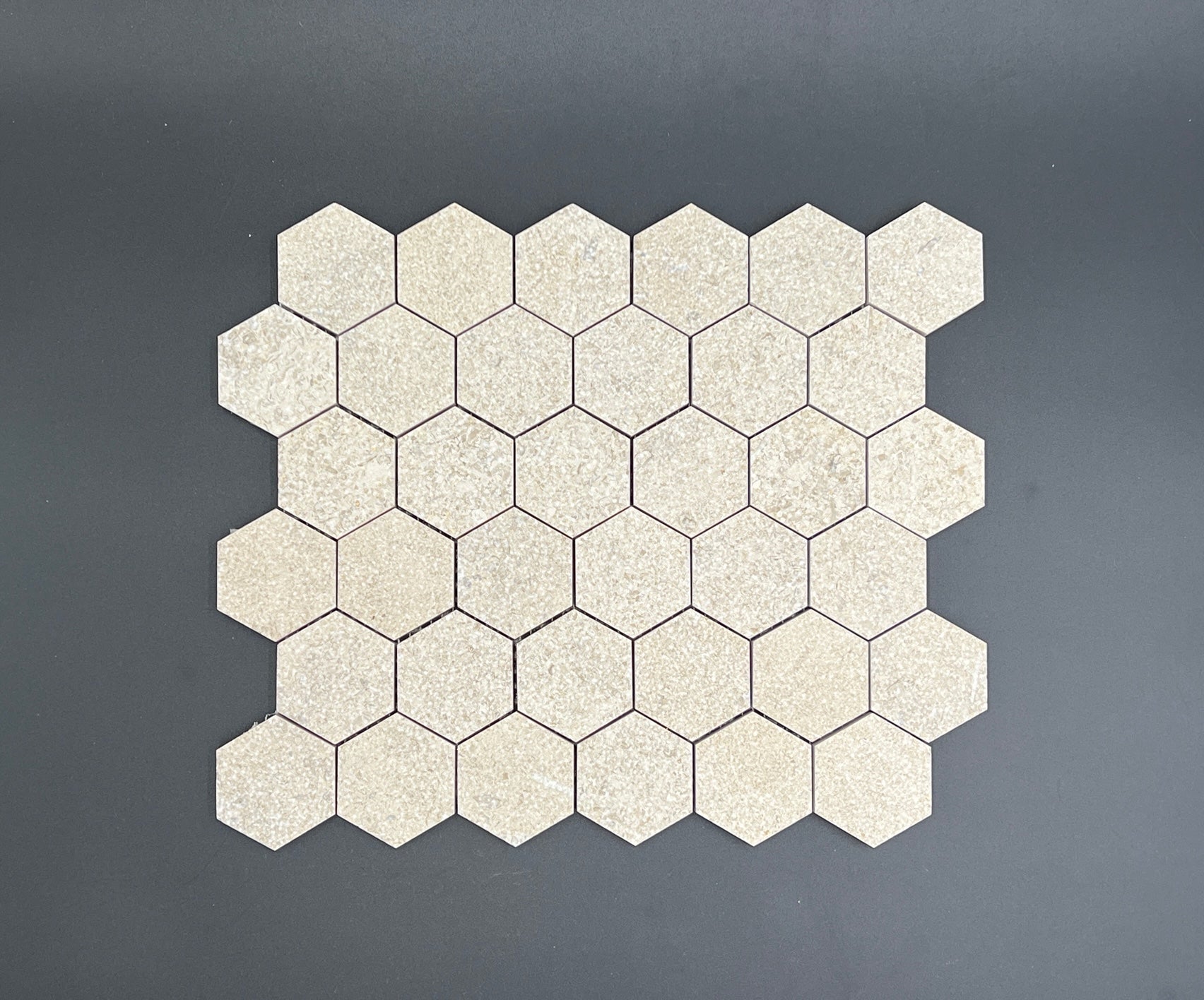 2 x 2 Chanteau Antique Hexagon Limestone Mosaic Tile