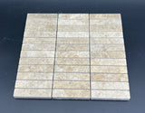 1 x 4 Polished Cappuccino Marble Mosaic Tile - MosaicBros.com