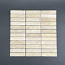 1 x 4 Tumbled Ivory Travertine Mosaic Tile - MosaicBros.com