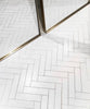 Thassos White Marble Mosaic Tile 1x4 Herringbone Design
