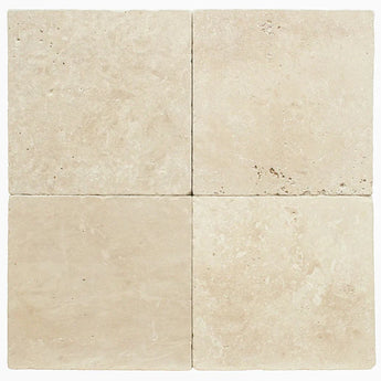 24 x 24 Filled and Honed Ivory Travertine Tile - MosaicBros.com