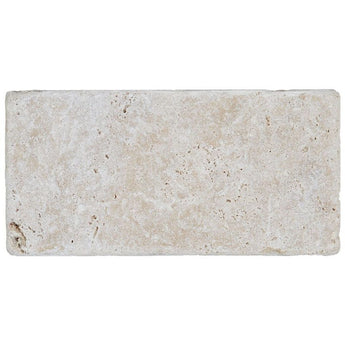 3 x 6 Tumbled Ivory Travertine Mosaic Tile - MosaicBros.com