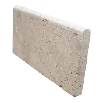 Ivory travertine 12x24-inch tumbled pool coping paver with 5 cm thickness, natural stone for pool edges and outdoor décor