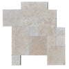 Ivory Travertine 3cm Paver Tumbled Versailles Pattern (French Pattern) - MosaicBros.com