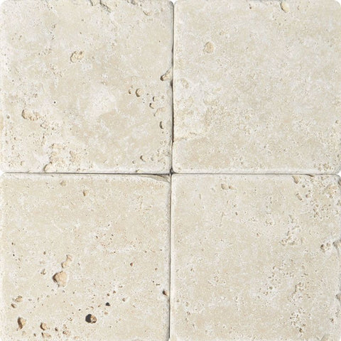 Ivory Travertine 6x6 Tumbled Tile