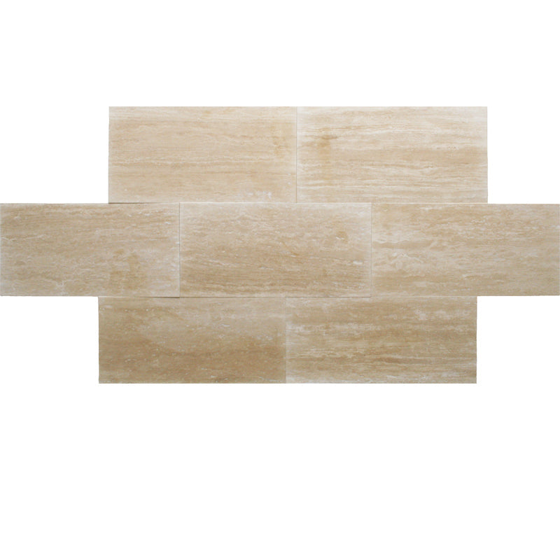 Ivory Travertine Vein Cut 12x24 Polished Tile