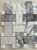 Natural Lilac marble basketweave mosaic tile for bathroom floors and shower walls