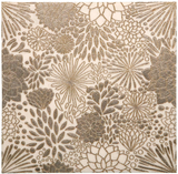 Close-up of Lidya Garden white marble mosaic tile by Mythology Tile showing light and shadow details on intricate pattern.
