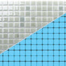 Luminous Ocean and Ice Blue pool-grade glass mosaic tile featuring ocean blue and ice blue tones for swimming pools, pool waterlines, spas, fountains, kitchen backsplashes, bathroom backsplashes, shower walls, and decorative accent walls.