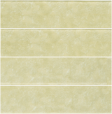 Natural stone LUX Champagne 3x12 glass tile by Roca, showcasing a sleek, glossy finish with subtle champagne color variations.