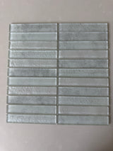 Lux Harbor 12x12 stacked glass mosaic used on a refined interior feature wall