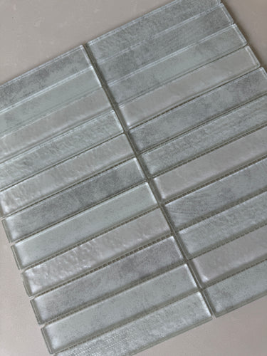Harbor glass mosaic tile creating a sophisticated modern kitchen backsplash
