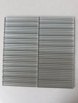 Roca Lux Sand 12x12 fluted glass mosaic wall tile with textured, sand-colored surface for decorative interior walls.