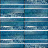 Roca Sapphire 12x12 stacked glass mosaic wall tile with a glossy, vibrant blue finish for modern interior decor.