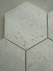 Natural shellstone 6-inch hexagon mosaic tile with honed finish